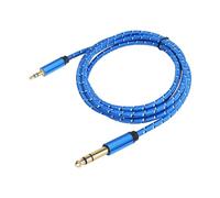 Fozriybefy Câble Aux Adaptateur 3,5 mm à 6,35 mm pour Amplificateur Mixeur Plaqué Or Jack 3,5 à Jack 6,5 Aux Cabo Mâle à Mâle 100 cm