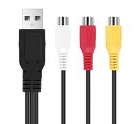 Fozriybefy Câble USB vers 3RCA USB vers 3 RGB VidéO AV Composite Adaptateur Convertisseur Câble Cordon Connecteur Plomb Convient pour TV PC DVR