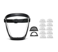 Fozriybefy Masque de Protection de Travail Masque de Protection Intégral Transparent Protecteur Anti-Poussière avec 10 Filtres Noir