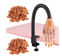 Fozriybefy Ongles en Acrylique Pratique Flexible Fausse Main, Kits de Doigts Réglables pour la Formation des Ongles, Faux Ongles Mains avec 200 Pointes D'Ongles