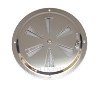 FP INOX Grille d'aération Ronde Réglable Diamètre total 128mm Avec Moustiquaire inox 316 - A4