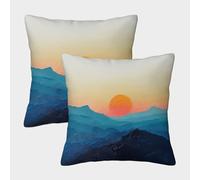 FPAKAKIIE La Montagne Housses De Coussin Lot De 2 Carré La Montagne Peaks Taies d'oreiller Plus Douce Que La Soie 50x50cm