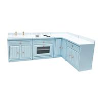 Fpbiagoq 1/12 Maison de poupée Meubles en bois Armoire de cuisine avec évier et cuisinière pour le plaisir interactif Enfants Jouets de collection Meubles de maison de poupée