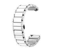[Fpbiagoq] Accessoires de rechange Bracelet de montre en métal à libération rapide Bracelet Rossini réglable résistant à la transpiration Bracelet de montre intelligente réglable, Blanc 1000 W
