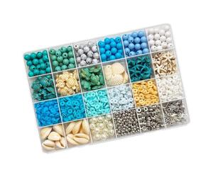 Fpbiagoq Assortiment de breloques en forme d'étoile de mer, 24 | Assortiment de perles marines, perles intercalaires rondes, assortiment de perles côtières, bracelets, colliers