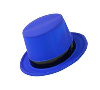 [Fpbiagoq] Chapeau haut avec ruban noir fluorescent pour fête de cosplay, jeu de rôle pour adultes, accessoires de robe, chapeau de gentleman, chapeau de chevalier, attrapeur fedora