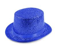 [Fpbiagoq] Chapeau haut de forme Fedora moderne de l'âge victorien apportant un chapeau haut de gamme à bord court chapeau de scène de vacances pour magicien vacillant, bleu (royal),