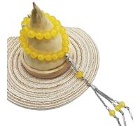 Fpbiagoq Chapelet à perles rondes avec 33 musulmans du Moyen-Orient tenant une corde de prière pour femmes et hommes, taille unique, Comme décrit