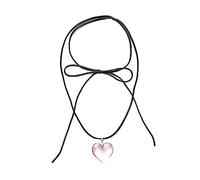 [Fpbiagoq] Collier à nœud élégant Y2K chaîne de couleur nuptiale réglable mode déclarative pièce de bijoux coréens collier de mode pour filles femmes, 青, Comme décrit dans la description, Sans pierre