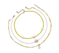 [Fpbiagoq] Collier de perles multi-fils créé par des artistes, ensemble de bijoux, collier de perles fait à la main portable et récupérable, フリーサイズ, Comme décrit dans la description, Sans pierre
