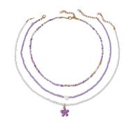 [Fpbiagoq] Collier de perles multi-fils créé par des artistes, ensemble de bijoux, collier de perles fait à la main portable et récupérable, フリーサイズ, Comme décrit dans la description, Sans pierre