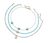[Fpbiagoq] Collier de perles multi-fils créé par des artistes, ensemble de bijoux, collier de perles fait à la main portable et récupérable, フリーサイズ, Comme décrit dans la description, Sans pierre