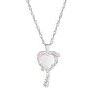 [Fpbiagoq] Collier vintage avec pendentif miroir longue chaîne princesse ras du cou clavicule chaîne mariage fête bijoux anniversaire miroir collier, フリーサイズ, Comme décrit, Pas de gemme