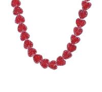 [Fpbiagoq] Magnifique collier avec pendentif en résine en forme de cœur couleur brillante léger confortable accessoire de chaîne réglable vibrant résine brillante amour caramel bijoux, フリーサイズ, Comme