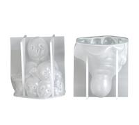 Fpbiagoq Moule à bougie parfumé en silicone pour les bricoleurs - Décoration d'Halloween - Design de qualité alimentaire - Motif crâne empilé réaliste