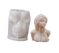 Fpbiagoq Moules à bougies pour portraits de filles, moules en fonte faits à la main, moules en silicone, moules en plâtre, moules d'ornement,