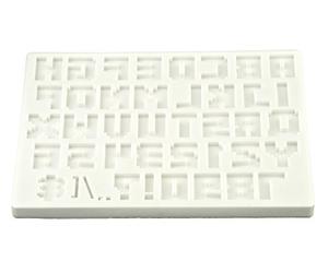FPC Sugarcraft Moule en silicone avec lettres de l'alphabet (pixels) | FPC Sugarcraft, blanc, silicone, moule artisanal, standard