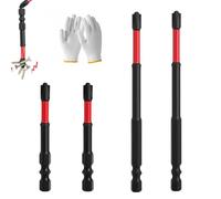 Fph2 Impact Screwdriver Bit Set - S2 Steel 65mm & 110mm, Fph2 Screw Bit Set, Slotted Heads 1/4 Inch Hex Shank for Electricians (4Pcs (65 + 110 mm))