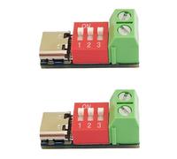FPHADO 2 pièces Type C PD Trigger 5V-20V DC Module de puissance de tension réglable Cadran Réglage de la tension Module de charge rapide