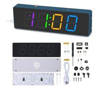 FPHADO Diplay Kit d'entraînement à souder, réveil numérique à 4 chiffres avec modes colorés RVB, kit de projet de soudure d'horloge Diplay