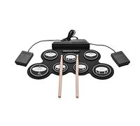 FPHADO Ensemble de batterie électrique portable enroulable avec pédales de batterie, baguettes de batterie, cadeau pour enfants et adultes