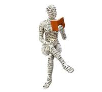 FPHADO Figurine de femme lisante en pulpe - Bibliothèque de lecture - Sculpture de femme qui lit - Ornement pour bibliothèque de salon (02)