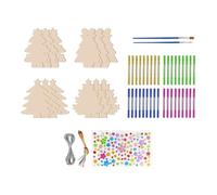 FPHADO Lot de 12 Carillons Éoliens pour Sapin de Noël pour Enfants - Décoration de Noël en Papier à Gratter - Motif Arbre à Feuilles Persistantes