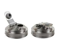 FPHADO Lot de 2 couvercles à bec verseur en acier inoxydable réutilisables pour bocaux à large ouverture, sans poignée