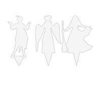 FPHADO Lot de 3 piquets de sorcière en fer pour décoration d'Halloween, décoration d'extérieur effrayante pour la maison, la cour