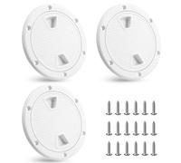 FPHADO Lot de 3 trappes pour bateaux, trappe d'inspection circulaire antidérapante, couvercle amovible pour bateaux, 10 cm avec vis, pièces pour bateaux