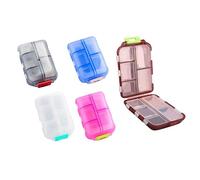 FPHADO Lot de 5 piluliers de voyage, petite boîte à médicaments, boîte à médicaments, 10 compartiments avec étiquettes, pour sac à main de poche