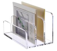 FPHADO Organiseur de courrier à 3 compartiments pour bureau, porte-lettres vertical, trieur de fichiers, organiseur de bureau en acrylique