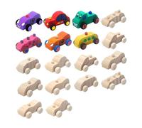 FPHADO Pack de 18 de Voiture en Bois Bricolage Voitures en Bois Non Finies à Peindre des Voitures Artisanales en Bois pour ActivitéS à Domicile, Les Projets D'Artisanat en Famille