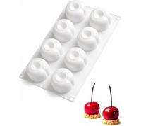 FPIJMG Lot de 8 moules à dessert silicone 3D motif cerise Forme trompe-l'œil ultra-flexible sans BPA pour mousse glacée, fondant et gâteaux maison sans collage