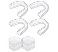 FPIJMG Protege Dents Sport 4 Pièces | Silicone Simple Face Transparent avec Étui | Fixation Sécurisée pour Protege Dents Boxe & Confort Gouttiere Dent