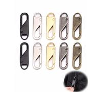 FPIJMG Tirettes de Fermeture Éclair, 10 Pièces, Métal, 5 Couleurs | Deux tirettes par coloris: noir, argent, or, anthracite et cuivre, à fixer sur vestes, sacs, sacs à dos et valises.
