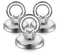 FPMYB 3pcs Aimant en Néodyme 55 kg Force 36mm Diameter, Aimant de Pêche Rond Super Puissant avec des Aimants Puissants Aimants Puissants Parfaits pour l'industrie et la Science