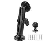 FPN Détecteur de poissons et support sphérique de 2,5 cm avec long bras en aluminium, plaque ronde AMPS pour supports RAM/GPS/bateaux/véhicule, fixation T-Bolt pour systèmes de piste, compatible avec