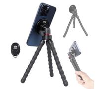 FPN Mini trépied flexible pour MagSafe, petit trépied magnétique portable avec télécommande sans fil pour enregistrement vidéo/vlogging/selfie, compatible avec iPhone 16 15 14 Pro Max 13 12 Series