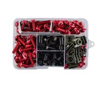 FPQOVV Vis et écrous de Moto Compatible avec CB 125R pour 250R 300R pour 400X 400F Kit De Vis De Boulons De Carénage De Moto Clips D'écrou Vis De Moto(Red)
