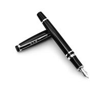 FPR Ambassador Stylo plume avec plume ultra flexible Coffret cadeau en cuir synthétique Convertisseur de bouteille et 2 cartouches longues Noir