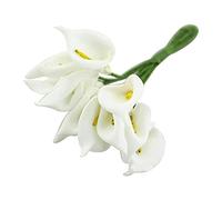 Fpreeza 12Pcs Mini Calla Fleur Artificielle Bouquet de Mariage DéCoration Bricolage Guirlande Cadeau Blanc