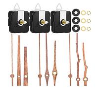 Fpreeza 3 PièCes de MéCanisme de Mouvement D'Horloge à Quartz avec 3 Types D'Aiguilles D'Horloge en Bois de Noyer Accessoires D'Horloge pour la RéParation D'Horloge