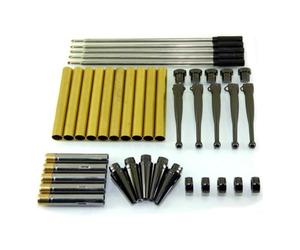 Fpreeza Ensemble de Kits de Stylos Slimline Élégants X 5, Tournage Du Bois, Finition Métallique, Mécanisme à Torsion.