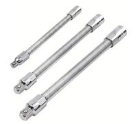 Fpreeza Jeu de barres d'extension flexibles, 3 pièces, actionnements de 1/4" et 3/8" et 1/2", extension de foret flexible pour réparation de voitures et outils