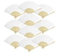 Fpreeza Lot de 10 éventails en papier pliables en bambou de 8,3 pouces, pour souvenirs de mariage, fête prénatale, pour se rafraîchir en été
