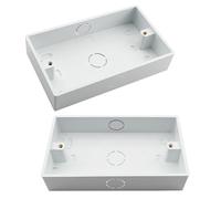 Fpreeza Lot de 2 boîtiers de surface montés à 2 compartiments Type 146 Double brevet électrique pour interrupteurs de lumière montés au mur