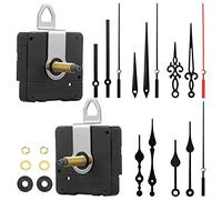 Fpreeza MéCanisme de Mouvement D'Horloge à Quartz Bricolage à Arbre Long de 32Mm avec 5 Paires DifféRentes de PièCes de RéParation D'Horloge Murale de Mains