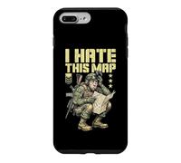 FPS Gamer Funny I Hate This Map Lecteur de Jeu vidéo Militaire Coque pour iPhone 7 Plus/8 Plus