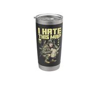 FPS Gamer Funny I Hate This Map Lecteur de jeu vidéo militaire Gobelet isotherme en acier inoxydable double paroi